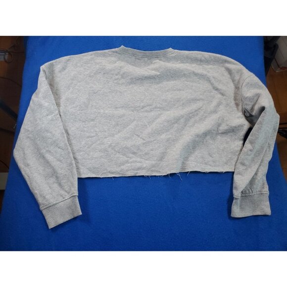 Playboy x Missguided Long Sleeve Cropped Sweater Gray Sweatshirt Women’s Size 8 - Picture 14 of 16